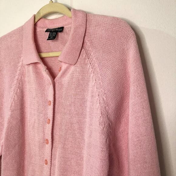 Ashleigh Morgan Vintage Knit Sweater Girl Core Pink Cardigan Sweater - Picture 2 of 6